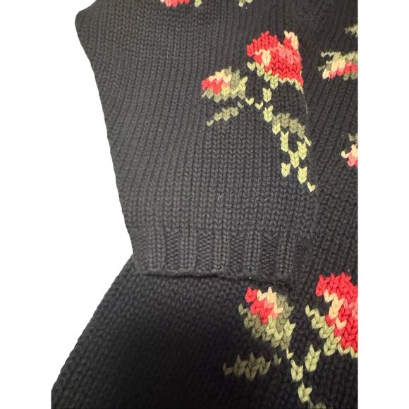 Eddie Bauer vintage floral needlepoint knitted sweater - EUC - Picture 2 of 10